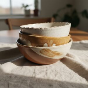 A stack of three bowls