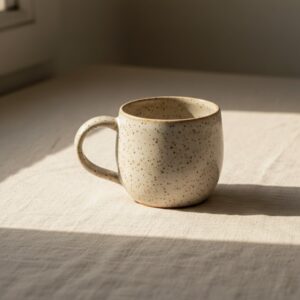 Speckled cream mug